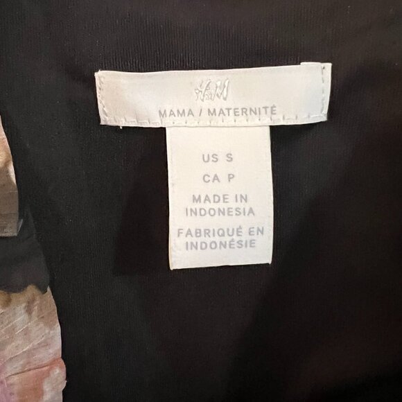 H&M Mama Blouse Floral Medium Tunic Maternity Puffy Sleeves Size Small - Picture 6 of 7